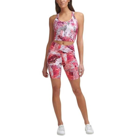 Calvin Klein Performance Printed High-Waist Bike Shorts XS - Picture 1 of 4